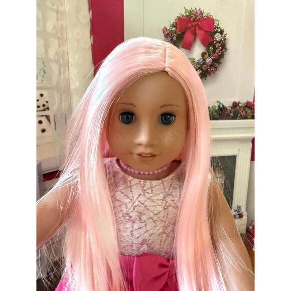 American Girl Doll One of a kind long pink hair   2023 Cyo Sonali mold